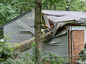 storm damaged roofroof damage Milford IN Indiana 1